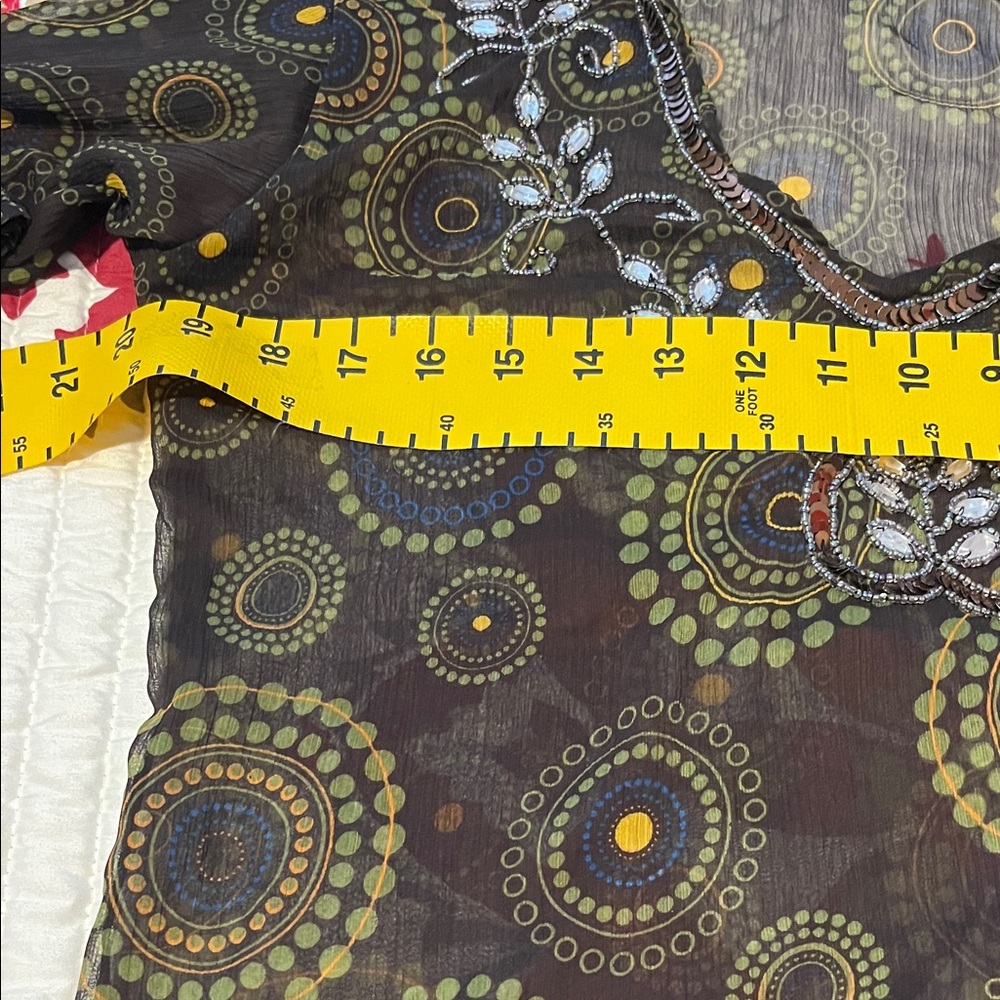 Chic Black And Green Patterned Tunic Top - image 4